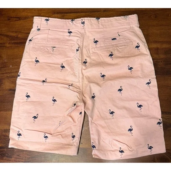 Hudson & Barrow Men's Pink Flamingo Chino Shorts - Size 32 - Summer Tropical - Picture 2 of 6